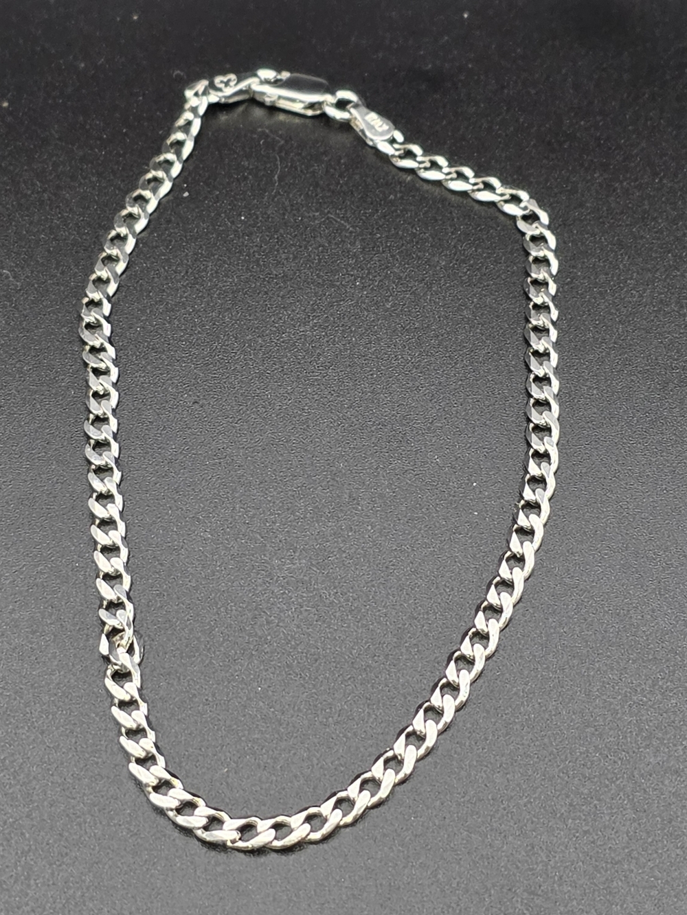 925 Sterling Silver Italian Curb Chain Bracelet 9"